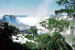 Panaromic view: The Iguacu Falls. photo by author