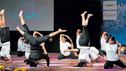 Fit The students of Akshar Power Yoga Academy demonstrate various asanas.
