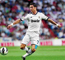 star act: Cristiano Ronaldo will aim to spur an off-colour Real Madrid against Manchester City on&#8200;Tuesday night.
