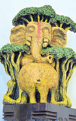 Celebrating Lord Ganesha with colours