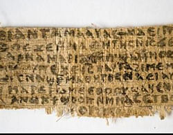 A previously unknown scrap of ancient papyrus written in ancient Egyptian Coptic is pictured in this undated handout photo obtained by Reuters September 18, 2012. The papyrus has four words written in Coptic that provide the first unequivocal evidence that within 150 years of his death, some followers of Jesus, believed him to have been married.  Reuters