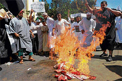 burning issue: Hundreds of Salafists burned US flags in Morocco after Friday prayers in protest over a US-made film that mocks Islam and has sparked unrest in several Arab countries. AFP