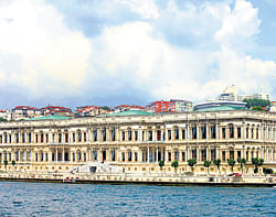 sight of heritage Ciragan Palace in Istanbul, Turkey.