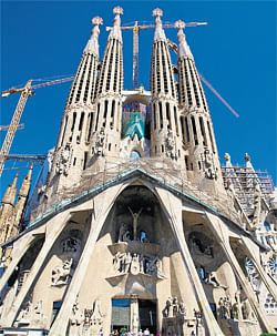 work in progress Passion Facade of Sagrada Familia. photo by author
