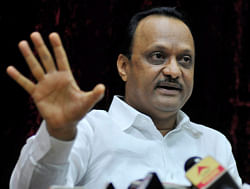 Deputy Chief Minister Ajit Pawar of NCP speaks at a press conference to announce his resignation as the Deputy Chief Minister of Maharashtra in Mumbai on Tuesday. PTI