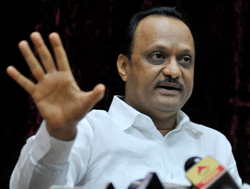 Deputy Chief Minister Ajit Pawar of NCP speaks at a press conference to announce his resignation as the Deputy Chief Minister of Maharashtra in Mumbai on Tuesday. PTI Photo