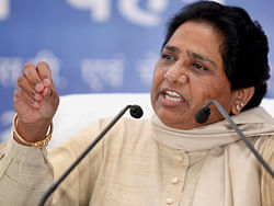 Lucknow: BSP chief Mayawati addressing the media in Lucknow on Wednesday. PTI Photo by Nand Kumar