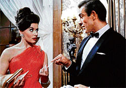 bonding Eunice Gayson (below) as Sylvia Trench in Dr No.