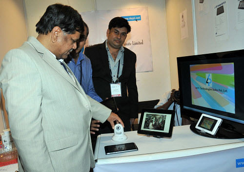 Chief Minister Jagadish Shettar at the Bangalore IT.biz 2012 on Wednesday. DH Photo