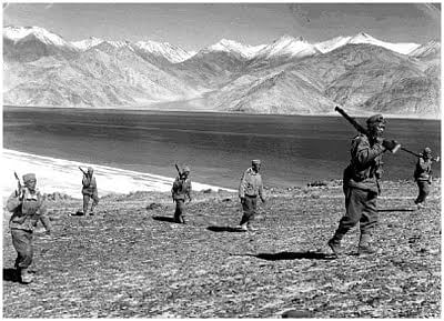 Chinese soldiers on Indian territory in 1962.