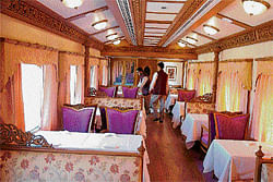 Grandeur: The interiors of the Golden Chariot. dh file photo