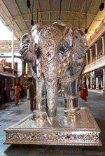 Silver elephant at Mantralaya mutt