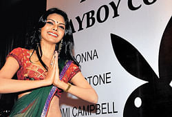 File photo of actress Sherlyn Chopra during a Playboy magazine press event in Mumbai. AFP