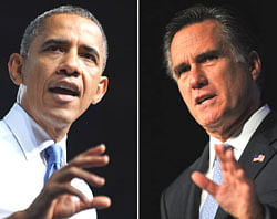 US President Barack Obama and US Republican presidential hopeful Mitt Romney . AFP