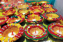 trendy Earthen diyas in fancy shapes have become popular this Diwali.