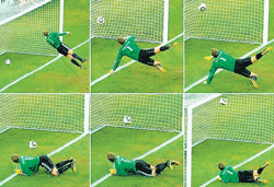 In NO MANS LAND: In one of the bizarre episodes at the 2010 World Cup, Frank Lampards effort was disallowed, prompting FIFA to re-open the debate on goal-line technology.