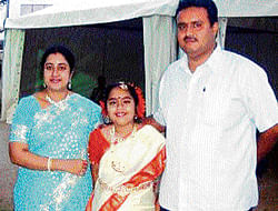 tragic A file picture of Mysore postal department employee Goutham Roy, with his wife Urmila and daughter Usuri, who were killed in an accident near Sagar in Shimoga district in the wee hours of Saturday.