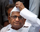 Social activist Anna Hazare speaks during a press conference after a meeting of his core committee at Maharashtra Sadan in New Delhi on Saturday. PTI