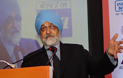 Deputy Chairman of Planning Commission, Montek Singh Ahluwalia addresses the 15th India Power Forum 2012 in New Delhi on Wednesday. PTI Photo