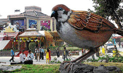 cityscape&#8200;Delhis state bird, house sparrow takes centrestage at Delhi pavilion, at IITF 2012.