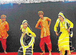 Culture talk: Folk dancers from Haryana perform at the IGI airport.