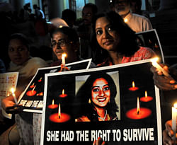 Members of New Socialist Alternative (CWI-India) participating in candle light protest in support of Savita Halappanavar, who died on October 28 after doctors allegedly refused to perform an abortion stating 'this is a Catholic country', in Bengaluru . PTI