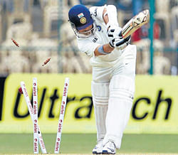 Sachin Tendulkar has been clean bowled on several occasions in the recent past, exposing his declining reflexes with advancing age.