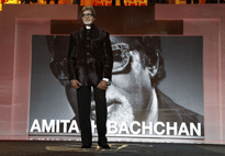 Indian film actor Amitabh Bachchan arrives for the tribute to Hindi cinema at the 12th Marrakech International Film Festival on November 30, 2012 in Marrakech. AFP