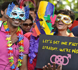 Members of the LGBT (Lesbian, Gay, Bi-sexual and Transgender) community take part in the Bangalore Queer Pride Parade 2012 on December 2, 2012. The march marks the end of the annual 10-day Bengaluru Pride and Karnataka Queer Habba 2012. AFP photo
