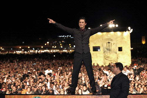 Shahrukh Khan poses before the screening of his film 'The Indian Family' at the Marrakech International Film Festival in Marrakech, Morocco, Saturday, Dec. 1, 2012. AP