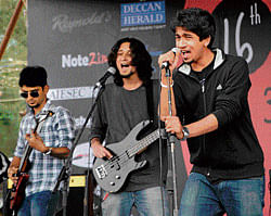 jamming session The members of Shadow from Chennai.