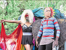colourful Loud and fancy dressing marked the Pride March held on Sunday.   DH Photos by Janardhan B K