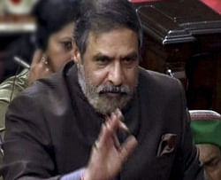 Union Commerce and Industry Minister Anand Sharma speaks during debate on FDI in Rajya Sabha in New Delhi on Thursday. PTI