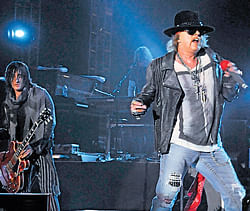 rock on (From left) Richard Fortus, Axl Rose and Frank Ferrer.