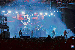 Headbanging: American rockband Guns N Roses performed in the City recently.