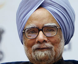 Prime Minister Manmohan Singh at the India Telecom 2012 in New Delhi on Thursday. PTI Photo