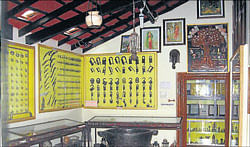 The antiques displayed at the museum. (Inset) Yashodha, on whose memory museum has been built. DH photos