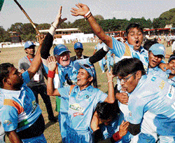 Euphoric: The team won T20 World Cup for the Blind but has not received any appreciation.