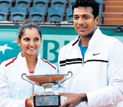 &#8200;Mahesh Bhupathi and Sania Mirza paired up to win the French Open mixed doubles crown.