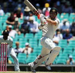 Australian batsman David Warner plays a pull shot on day two of the third cricket Test between Sri Lanka and Australia at the Sydney Cricket Ground on January 4, 2013. AFP Photo