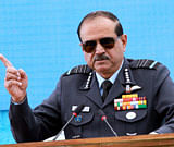 In this handout photograph received from the Ministry of Defence (MOD) on January 7, 2013 Chief of the Air Staff, Air Chief Marshal NAK Browne addresses the media at the inauguration ceremony of the new Medium Lift Helicopter (MLH) Complex for raising the new Mi-17 V5 helicopter unit at Phalodi in Rajasthan near the India-Pakistan International Border. AFP PHOTO