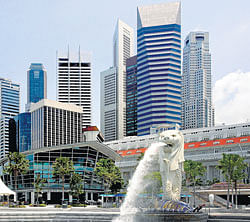 Melting pot A statue of Merlion, which personifies Singapore