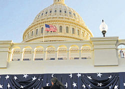 The US Capitol is spruced up for Obamas oath. AFP