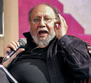 Renowned sociologist Ashis Nandy speaks at a session 'Republic of Ideas' at Jaipur Literature Festival in Jaipur on Saturday. PTI Photo
