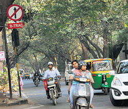 inconvenient One-way on 17th Cross, Malleswaram. DH Photos by Shivakumar B H