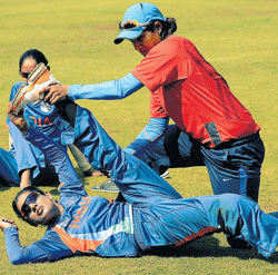 RELIABLE Indianwomens teamcaptain Mithali Rajworks out during a practice session in Mumbai onWednesday. AFP