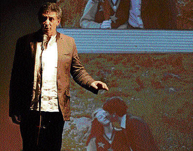 Passionate: Martin Figura reciting the poem.