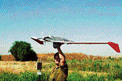 A hand-held Bird-Eye 400 micro UAV.