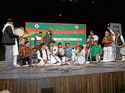 Folk: Chahaar Bait aristes perform at Jamia Millia Islamia University.