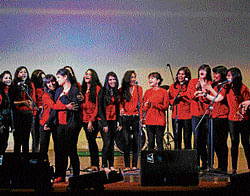 Celebration:  LSRs  annual cultural fest Tarang  had musical performances by girls in group singing competition.